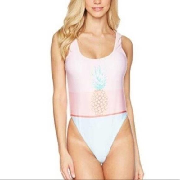 Bikini Lab Pineapple One Piece Swimsuit NWT L - Picture 1 of 11